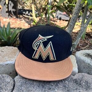 Miami Marlins Wilson Exclusive New Era 59Fifty Fitted 7 5/8 Hat MLB Wool